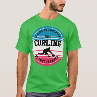 Camiseta Curling Gift Engraçado Curler Escola Esportiva De 