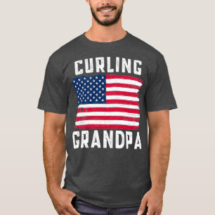Camiseta Curling Grandpa American Flag 4 de julho