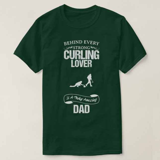 Camiseta Curling Lover Incrível Design Engraçado De Pai Par (Frente do Design)