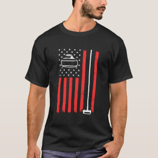 Camiseta Curling Para Jogadores de Curling Equipe EUA