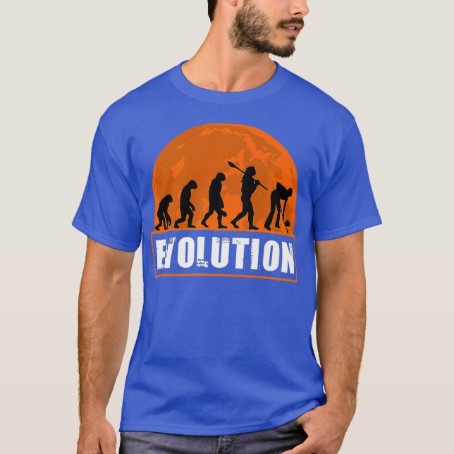 Camiseta Curling Player Funny Curler Evolução Humana (Frente)