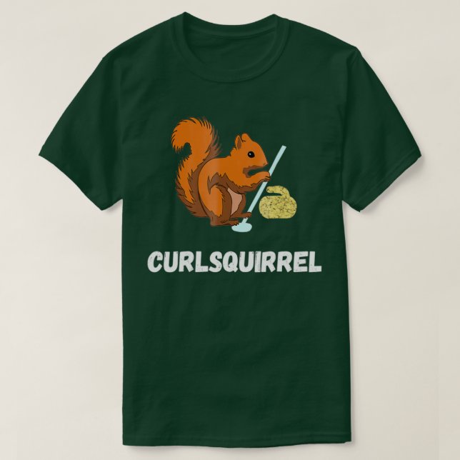 Camiseta Curling Squirrel Curler Roden Winer Spor (Frente do Design)