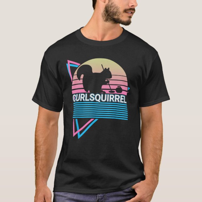 Camiseta Curling Stone Curling Player Retro Curlsquirrel (Frente)