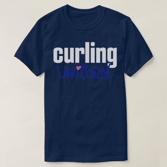 Camiseta Curling Unicorn Winter Sports 2 (Frente do Design)