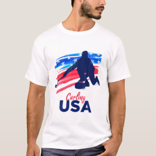 Camiseta Curling USA Support Team T USA Flag Curl Clean