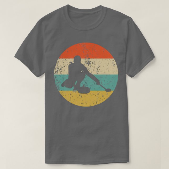 Camiseta Curling Vintage Retro Curler (Frente do Design)