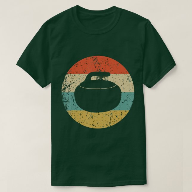 Camiseta Curling Vintage Retro Curling Stone  (Frente do Design)