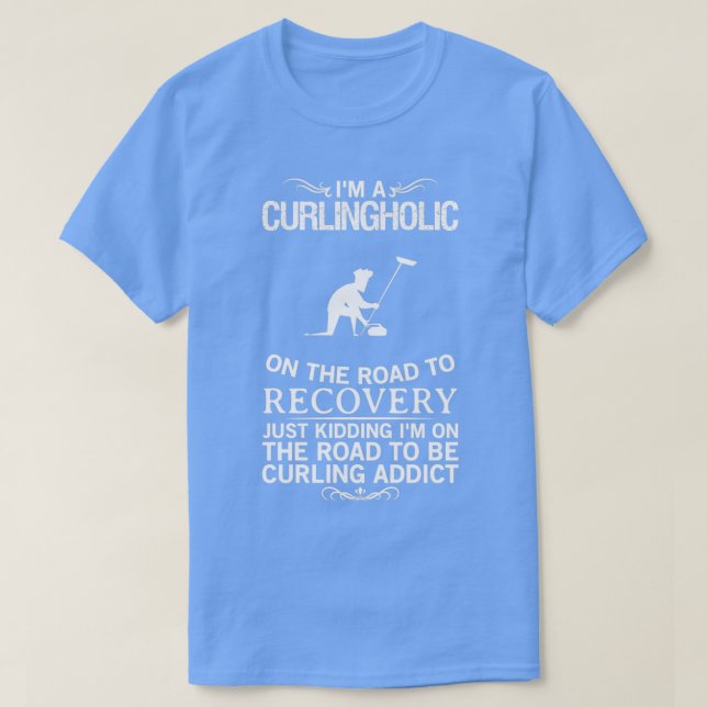 Camiseta Curlingholic Curling Addict Engraçado Design Para  (Frente do Design)