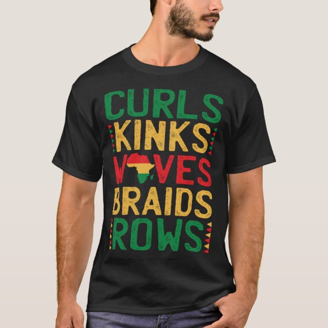 Camiseta Curls Kinks Onda Braços Linhas (Frente)