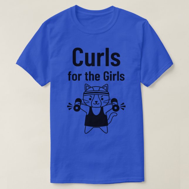 Camiseta Curls Para O Trabalho De Giro De Gato De Gato De G (Frente do Design)