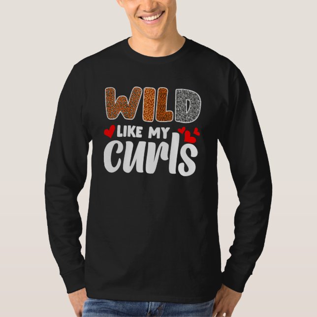 Camiseta Curly Hair Leopard Toddler Girls Wild Like My Curl (Frente)