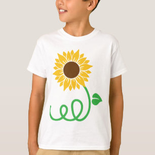 Camiseta Curly Stem Sunflower Art