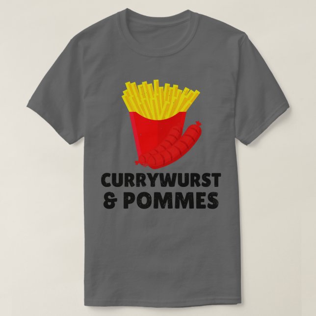 Camiseta Currywurst Pommes Bratwurst (Frente do Design)