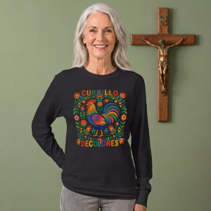 Camiseta Cursillo DeColores Galo de Arte Folclórica Espanho
