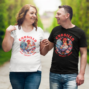 Camiseta Cursillo Rooster com Rosas Refletir Crescer