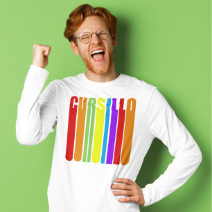 Camiseta Cursillo Texto Elongado e Colorido Fé Cristã