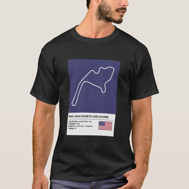 Camiseta Curso de Carro Esportivo de Médio-Ohio [informaçõe (Frente)