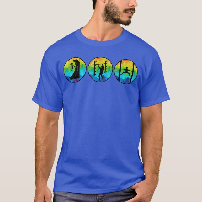 Camiseta Curso de Obstáculo Ninja Warrior Escada de Salmão  (Frente)