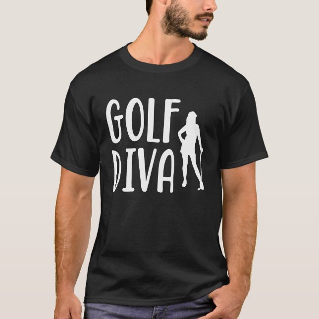 Camiseta Curso Golfer Diva Golfe Golfe Esportes para Esposa (Frente)