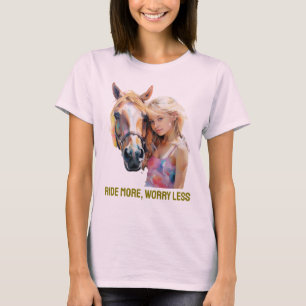 Camiseta Curso Mais Preocupada Menos - Cavalo Inspiracional
