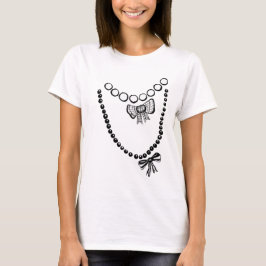 Camiseta Curta com Colares Trompe L'oeil