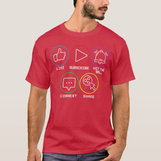 Camiseta Curtir Inscrever-se Toque o Sino Comentar Comparti
