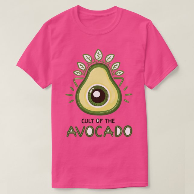 Camiseta Curto-Sleeve Unisex Cult of Avocado para Vegans ve (Frente do Design)