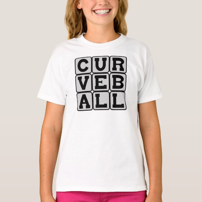 Camiseta Curva, Arremesso de Beisebol (Frente)