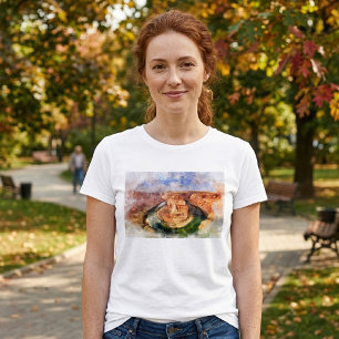 Camiseta Curva de ferradura na aquarela de Grand Canyon