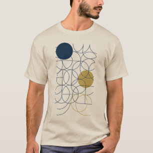 Camiseta Curvas e Círculos Camisa-T Masculina