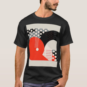 Camiseta Curvas em vermelho, cinza e preto