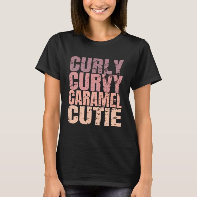 Camiseta Curvy Caramel Cutie Black Pride Melanin (Frente)