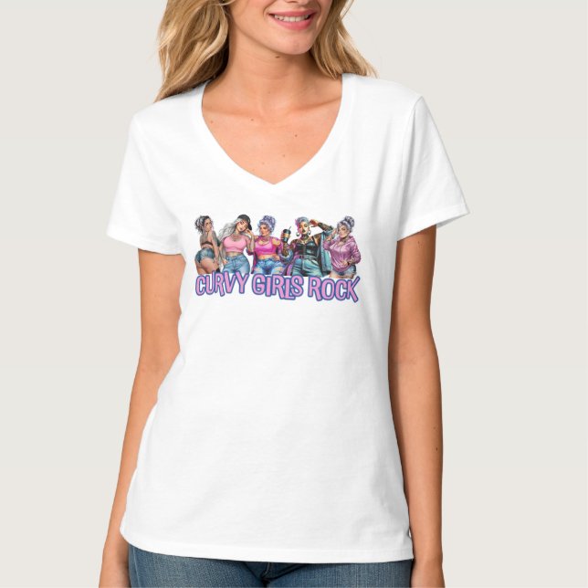 Camiseta Curvy Girls Rock (Frente)
