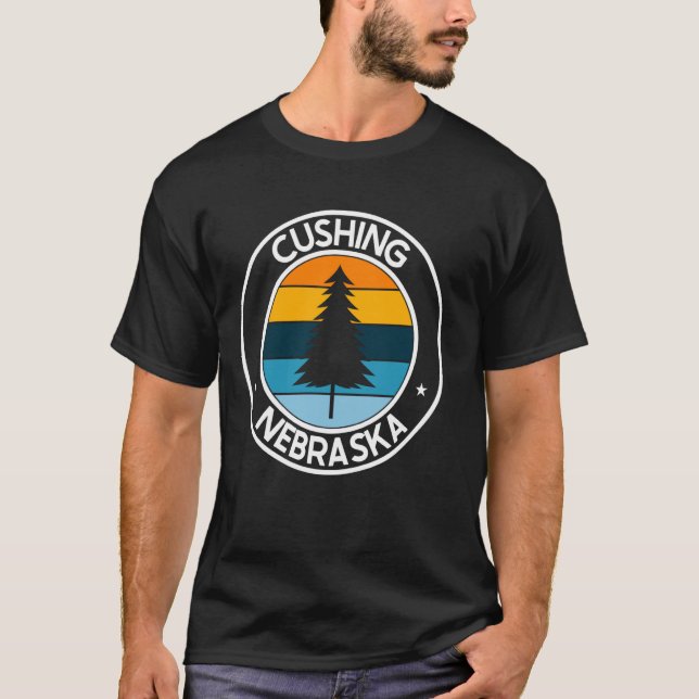 Camiseta Cushing Nebraska City Pride Retro Sunset (Frente)
