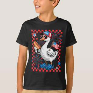 Camiseta Custa Patriótica Galinha Americana Bandeiras Menin