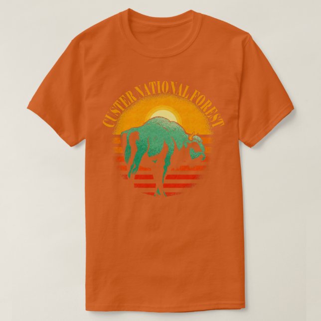 Camiseta Custer US National Forest Montana South Dakota (Frente do Design)