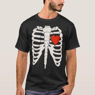 Camiseta Custo da Anatomia do Coração Vermelho do Caso das