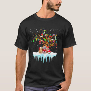 Camiseta Custo da Árvore do Enfeites de natal Santa Hat do