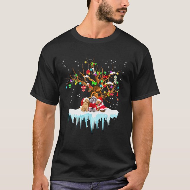 Camiseta Custo da Árvore do Enfeites de natal Santa Hat Vis (Frente)