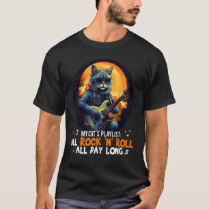 Camiseta Custo da Playlist de Todos Rock'n Roll do Meu Gato