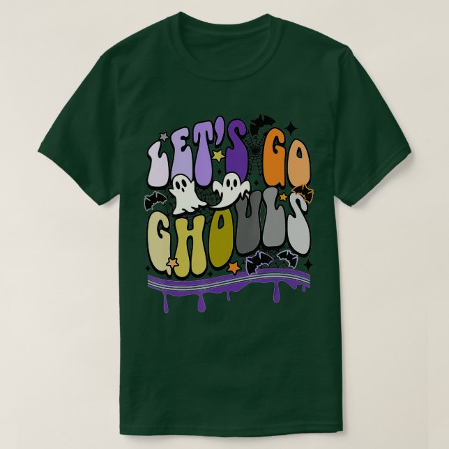 Camiseta Custo da Saída Ghouls do Halloween do Vamos Retroa (Frente do Design)