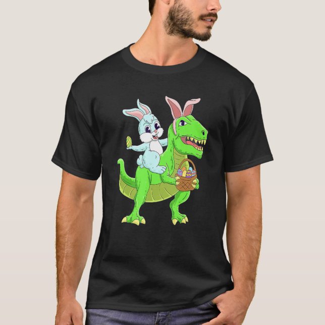 Camiseta Custo de Ovos de Páscoa do Dinossauro T Rex (Frente)