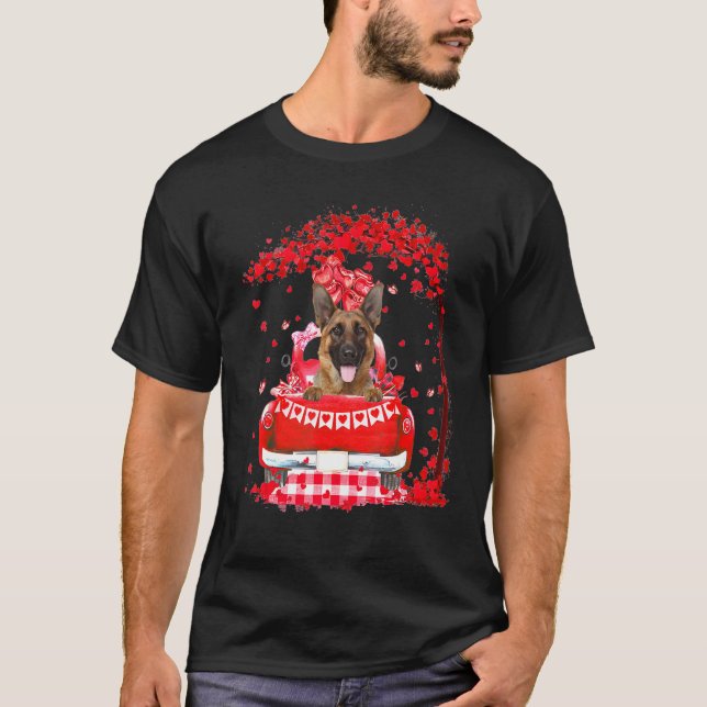Camiseta Custo do Dia de os namorados do German shepherd de (Frente)