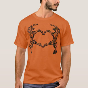 Camiseta Custo do Halloween do Coração Mão do Dia de as Bru
