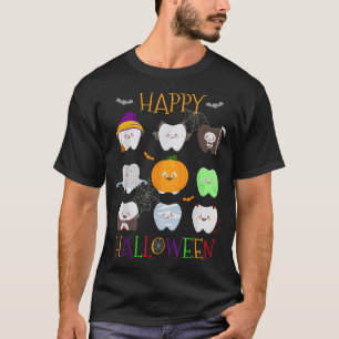 Camiseta Custo dos dentes do assistente do Dia de as Bruxas