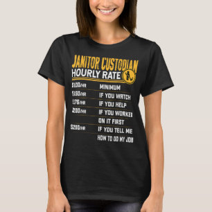 Camiseta Custódia de Janitor Taxa Horária - Custódia de Jan