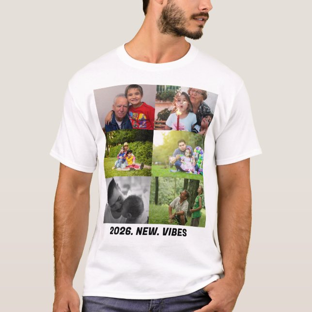 Camiseta Custom 2026 vibes 6 photo collage  (Frente)