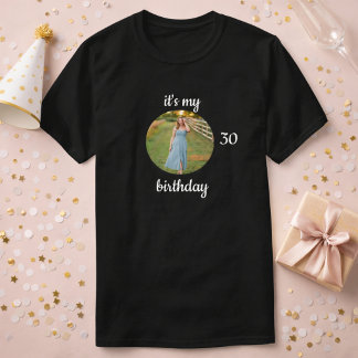 Camiseta Custom 30th Birthday Photo T-Shirt Gift Idea
