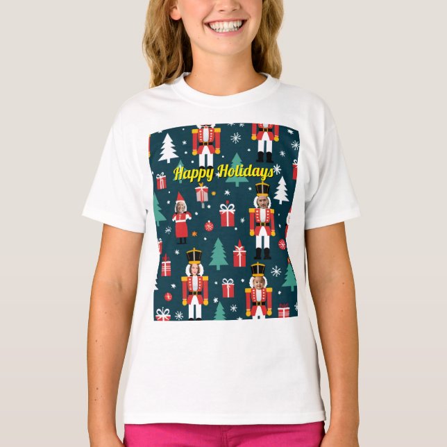 Camiseta custom 4 face photo Christmas nutcracker (Frente)