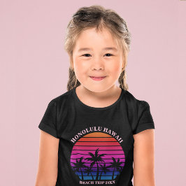 Camiseta Custom Beach Trip Tropical Palm Trees Kids